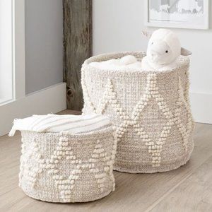 Pottery Barn Kids Metallic Woven Nursery Storage Baskets
